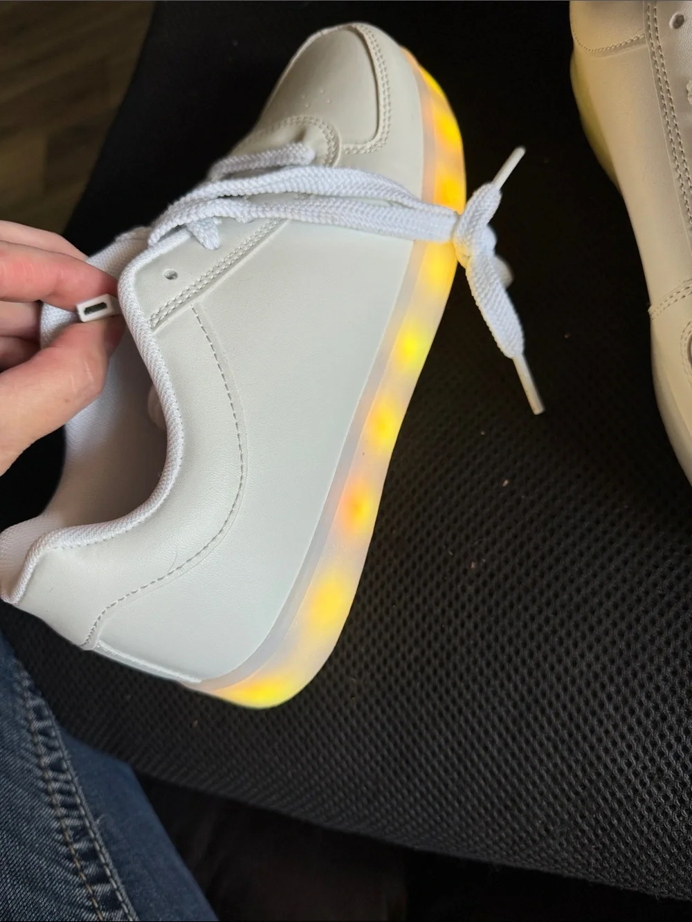 Classic White LIGHT UP Lace-Up Sneakers - Unbranded